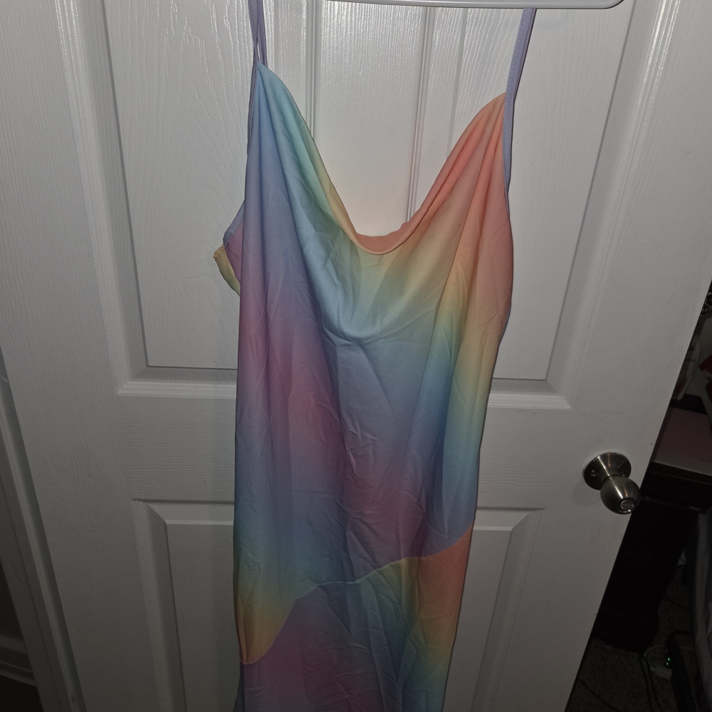 Rainbow Gradient Slip Dress